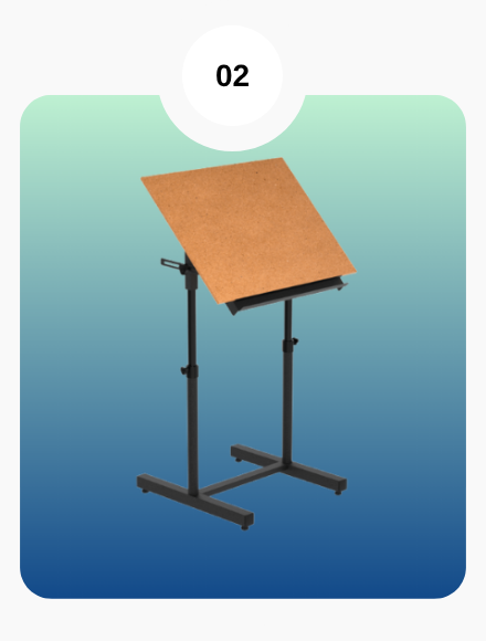 Telescopic Drawing Table with Height & Angle Adjustment with Built-in Prelaminated MDF Drawing Board (23″x32″)
