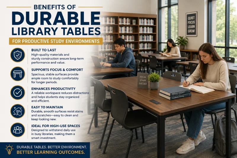 Benefits of Durable Library Tables for Productive Study Environments