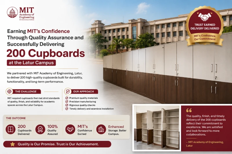 Earning MIT’s Confidence Through Quality Assurance and Successfully Delivering 200 Cupboards at the Latur Campus