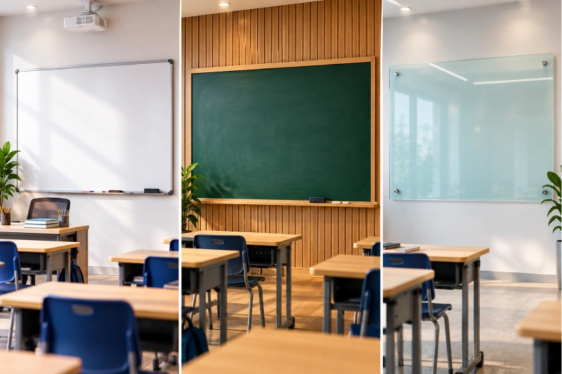 Whiteboard vs Chalkboard vs Glass Board for Classrooms