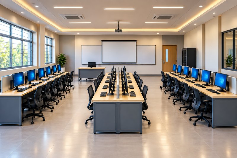 Computer Lab Furniture Layout for Schools & Colleges: Tables, Cabling & Spacing